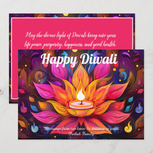 Hemelse Lotus Diwali Kaart