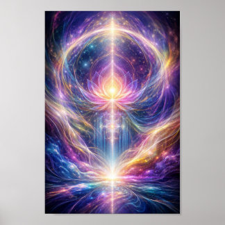 Hemelse Lotus Energie – New Age Abstract Spirituee Poster