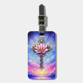 Hemelse Lotus Kruis Bagagelabel (Voorkant verticaal)