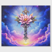 Hemelse Lotus Kruis Cadeaupapier (Vlak)