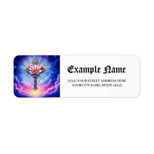 Hemelse Lotus Kruis Etiket