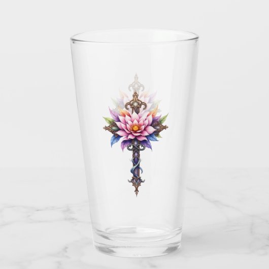 Hemelse Lotus Kruis Glas (Achterkant)