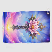 Hemelse Lotus Kruis Golfhanddoek (Horizontaal)