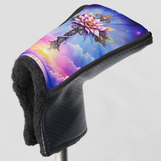 Hemelse Lotus Kruis Golfheadcover (3/4 voorkant)