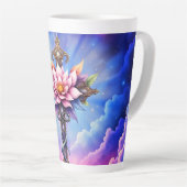 Hemelse Lotus Kruis Latte Mok (Rechterhoek)