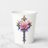 Hemelse Lotus Kruis Papieren Bekers (Achterkant)