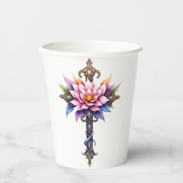Hemelse Lotus Kruis Papieren Bekers