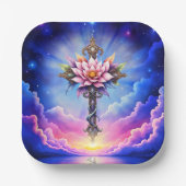 Hemelse Lotus Kruis Papieren Bordje (Voorkant)