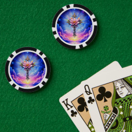 Hemelse Lotus Kruis Poker Chips