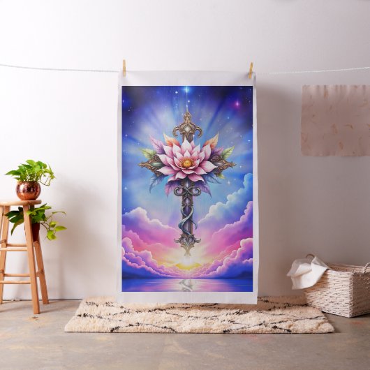 Hemelse Lotus Kruis Stof (Voorbeeld)