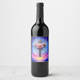 Hemelse Lotus Kruis Wijn Etiket