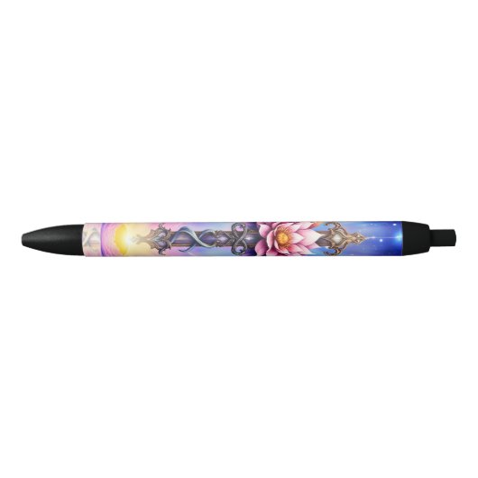 Hemelse Lotus Kruis Zwarte Inkt Pen (Voorkant)