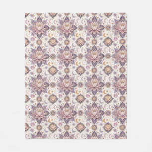 Hemelse Lotus Mandala Spiritueel Ontwerp Patroon Fleece Deken