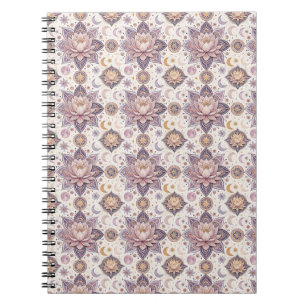 Hemelse Lotus Mandala Spiritueel Ontwerp Patroon Notitieboek