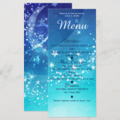 Hemelse lucht glinsterende maan menu kaart uitnodi (Voorkant / Achterkant)