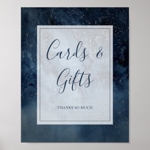 Hemelse lucht met framekaarten en geschenkbord poster