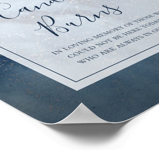 Hemelse lucht met lijst Deze kaars brandt bord Poster (Hoek)