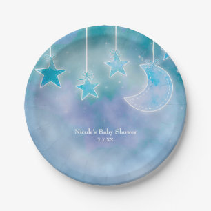 Hemelse lucht sterrenstelsel kosmische baby shower papieren bordje