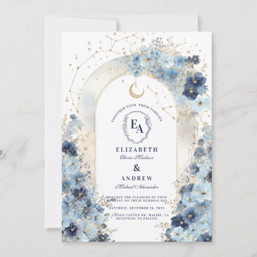 Hemelse Luxe Boho Bruiloftsfeest Kaart (Voorkant)