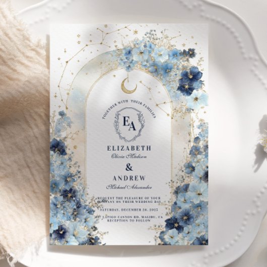 Hemelse Luxe Boho Bruiloftsfeest Kaart