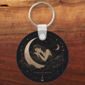 Hemelse Luxe Maan & Sterren Charme Sleutelhanger (Voorkant)