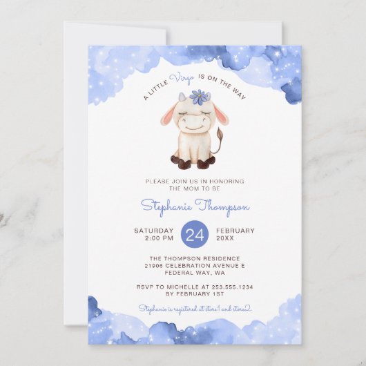 Hemelse Maagd Astrologie Teken Baby shower Kaart (Voorkant)