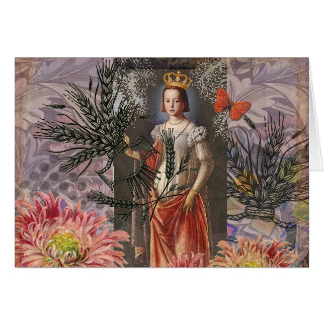 Hemelse Maagd Godin Collage: Vintage Hemels (Voorkant Horizontaal)