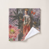 Hemelse Maagd Godin Collage: Vintage Hemels Bad Handdoek (Wasdoekje)