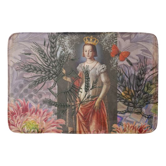 Hemelse Maagd Godin Collage: Vintage Hemels Badmat (Voorkant)