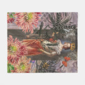 Hemelse Maagd Godin Collage: Vintage Hemels Fleece Deken (Voorkant (Horizontaal))