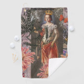 Hemelse Maagd Godin Collage: Vintage Hemels Golfhanddoek (Insitu)