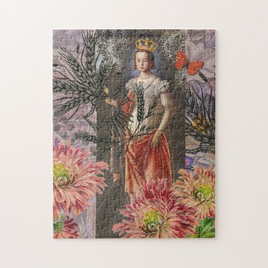 Hemelse Maagd Godin Collage: Vintage Hemels Legpuzzel (Verticaal)