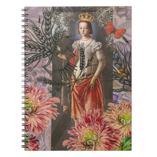 Hemelse Maagd Godin Collage: Vintage Hemels Notitieboek (Voorkant)