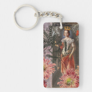 Hemelse Maagd Godin Collage: Vintage Hemels Sleutelhanger