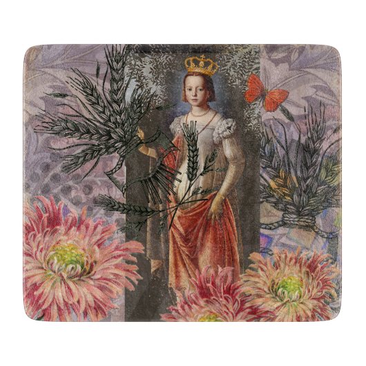 Hemelse Maagd Godin Collage: Vintage Hemels Snijplank (Voorkant)