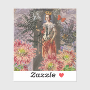 Hemelse Maagd Godin Collage: Vintage Hemels Sticker