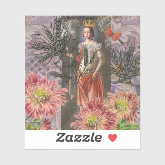 Hemelse Maagd Godin Collage: Vintage Hemels Sticker (Vel)