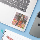 Hemelse Maagd Godin Collage: Vintage Hemels Sticker (Laptop met iPhone)