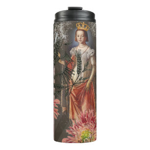 Hemelse Maagd Godin Collage: Vintage Hemels Thermosbeker
