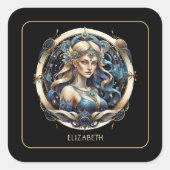 Hemelse maagd Modern Script Zodiac symbool Maagd Vierkante Sticker (Voorkant)