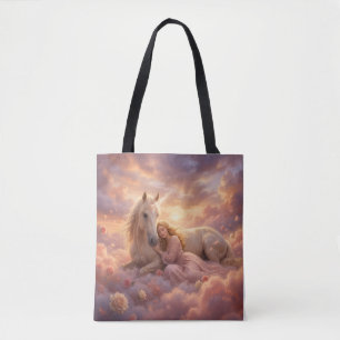 Hemelse Maagd Paard Fantasie Tote Bag