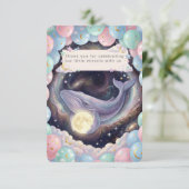 Hemelse Maan Baby Shower Bedankkaart (Staand voorkant)