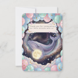 Hemelse Maan Baby Shower Bedankkaart