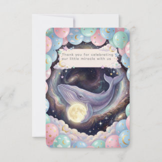 Hemelse Maan Baby Shower Bedankkaart