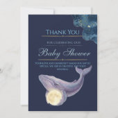 Hemelse Maan Baby Shower Bedankkaart | Walvis (Voorkant)