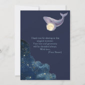Hemelse Maan Baby Shower Bedankkaart | Walvis (Achterkant)