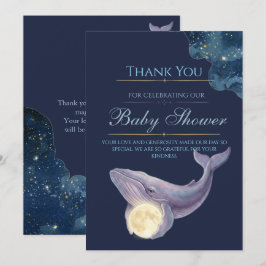 Hemelse Maan Baby Shower Bedankkaart | Walvis
