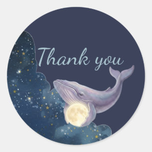 Hemelse Maan Baby Shower Bedankt Stickers Wh