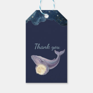 Hemelse Maan Baby Shower Cadeaubijschrift | Walvis Cadeaulabel