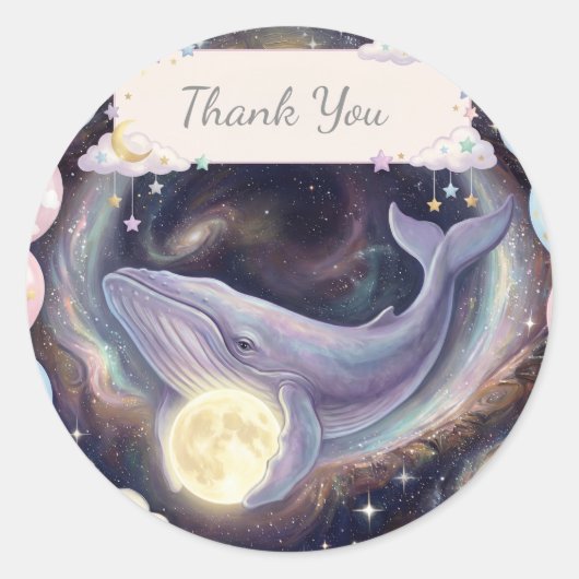 Hemelse Maan Baby Shower Favor Stickers (Voorkant)